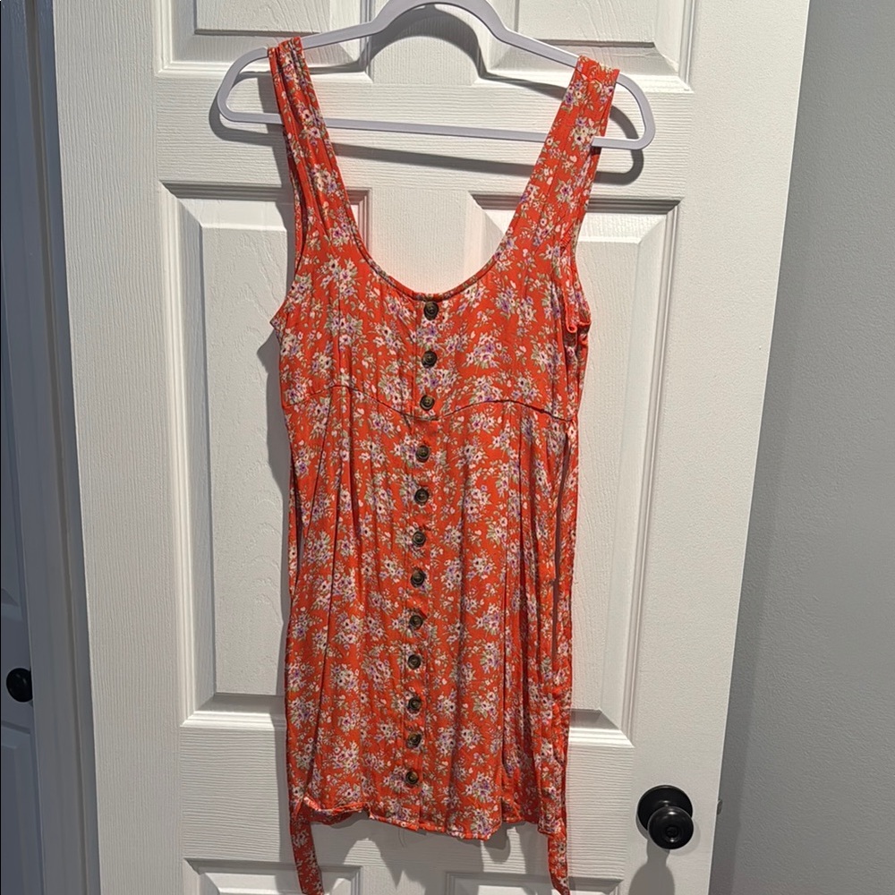 American Eagle Outfitters Orange Sleeveless Scoop Neck Tunic